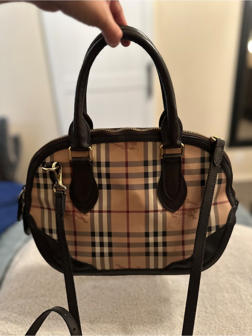 Vintage Burberry Haymarket Check Orchard Dome Satchel - Picture 7 of 15